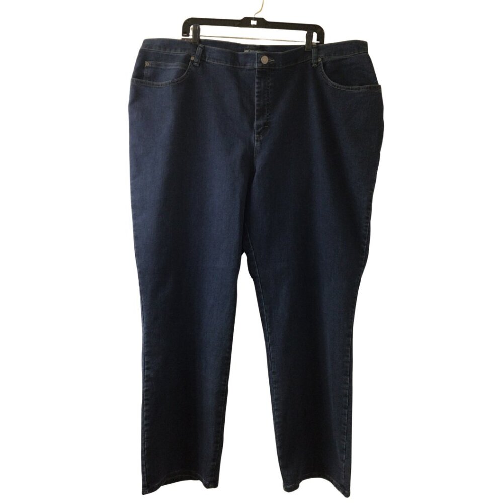 NWT Lee Jeans Women’s 26W Long Blue Straight Leg Dark Wash 26 W Relaxed Fit